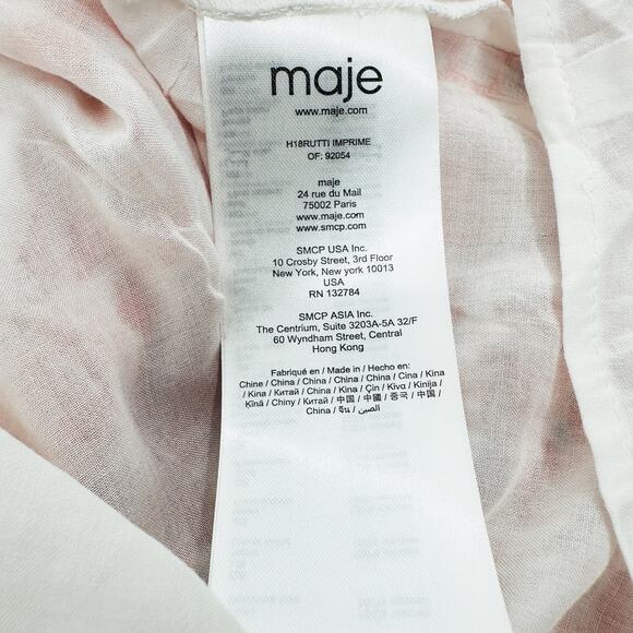 Maje Rutti Ruffled Leopard-Print Mini Dress in Red Orange Size Small - Picture 10 of 13